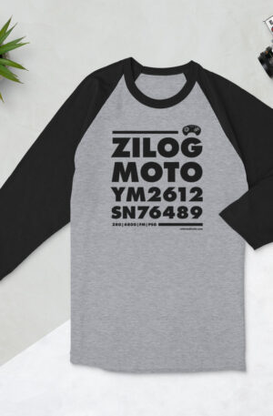 Zilog Moto Etc 3/4 sleeve raglan shirt