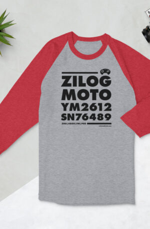 Zilog Moto Etc 3/4 sleeve raglan shirt
